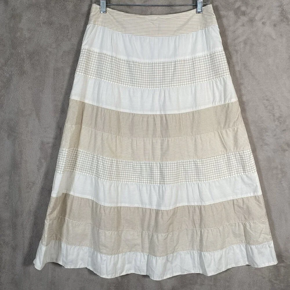 Y2K Old Navy Tiered Skirt 6 Midi Maxi Boho Prairie Western Lightweight Beachy - Picture 2 of 12